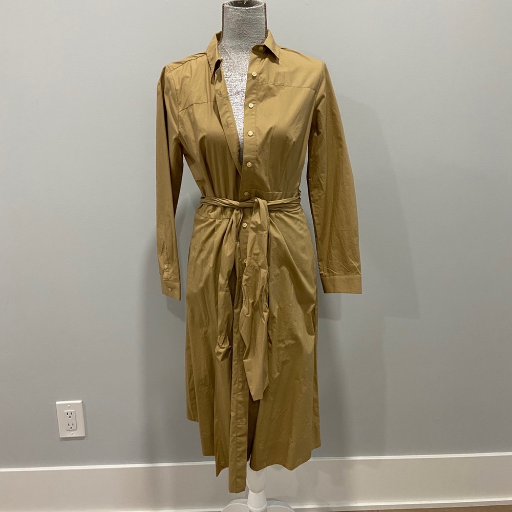 J.Crew Tan/Gold Button Up Dress